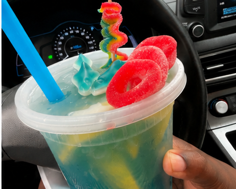 Blue raspberry candy lemonade cup